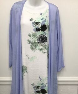TRÏBE Sheer Cover Up Kimono Color Heather Blue Size Small NWT